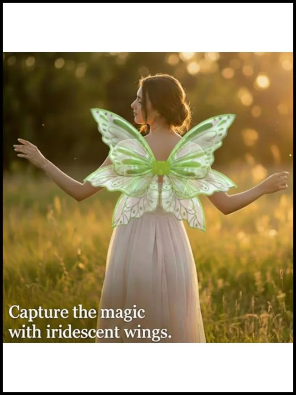 Large Fairy Wings Adult Costume Accessory Organza Glitter Cosplay Halloween